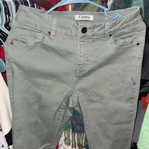 d. jeans Sage Green Mid-Rise Skinny Jeans